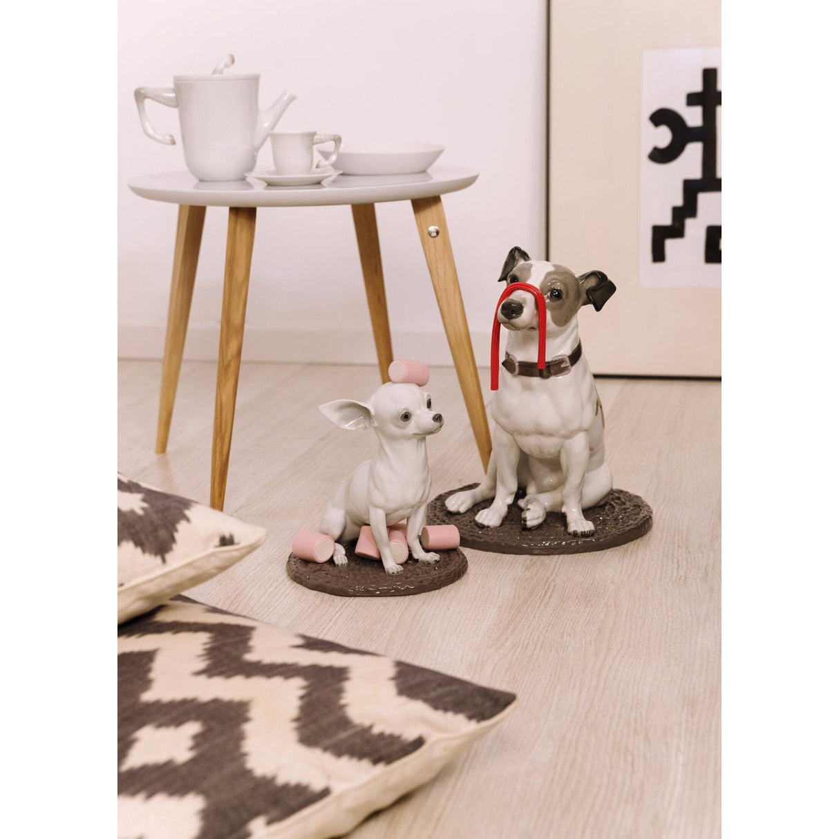 LLADRO' Figurina Cane Jack Russell con Liquirizia 34x27cm Porcellana
