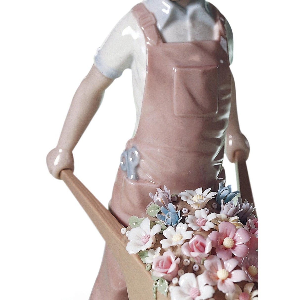 Lladró Figurina Bimbo con Fiori 23x14cm Porcellana
