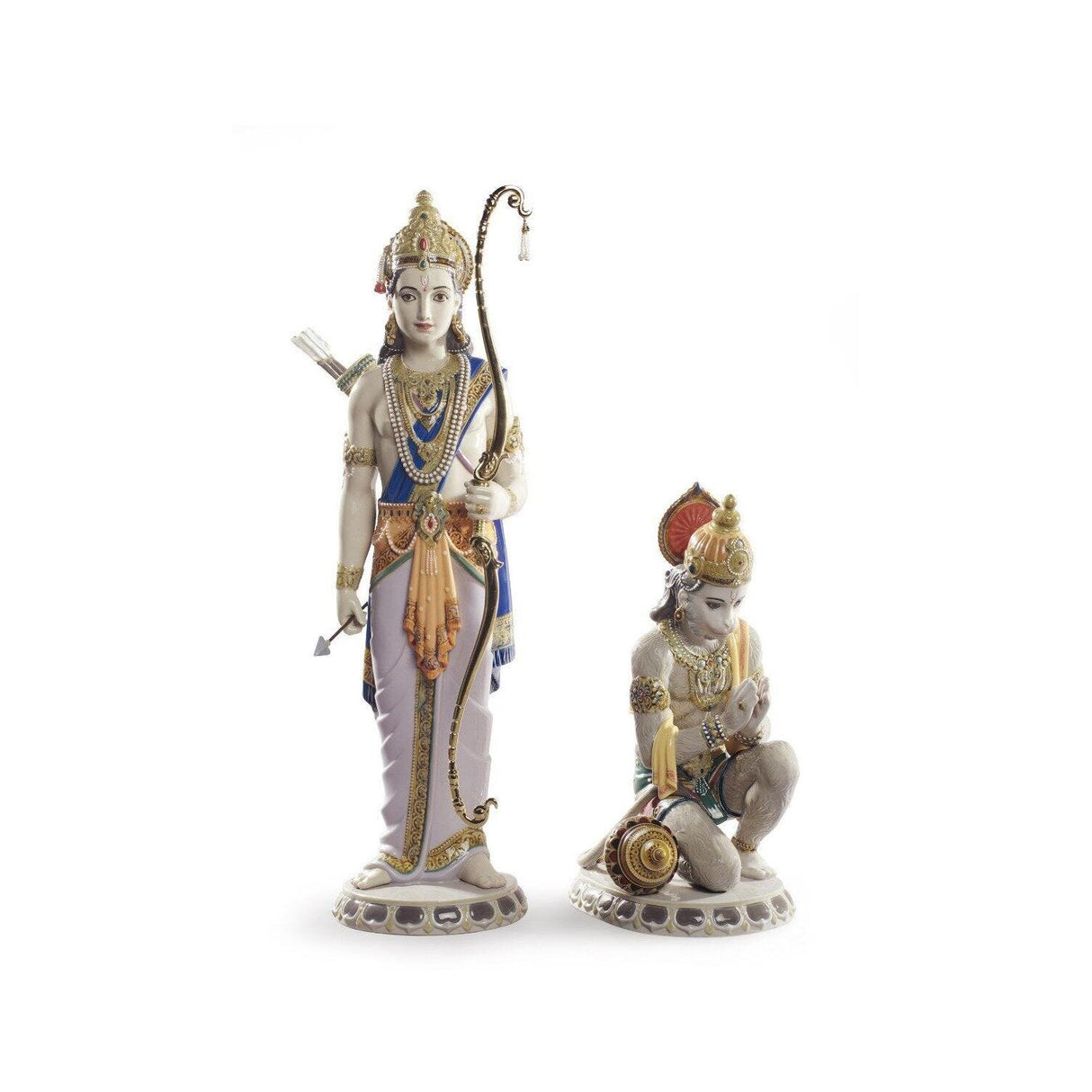 Lladró Scultura Lakshman e Hanuman Edizione Limitata 46x29cm Porcellana