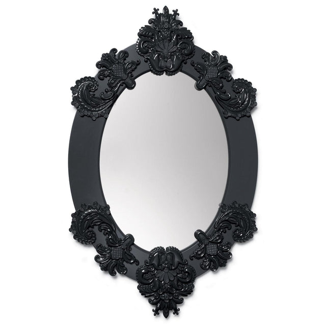 Lladró Specchio da Parete Ovale Nero Edizione Limitata 93x58cm Porcellana