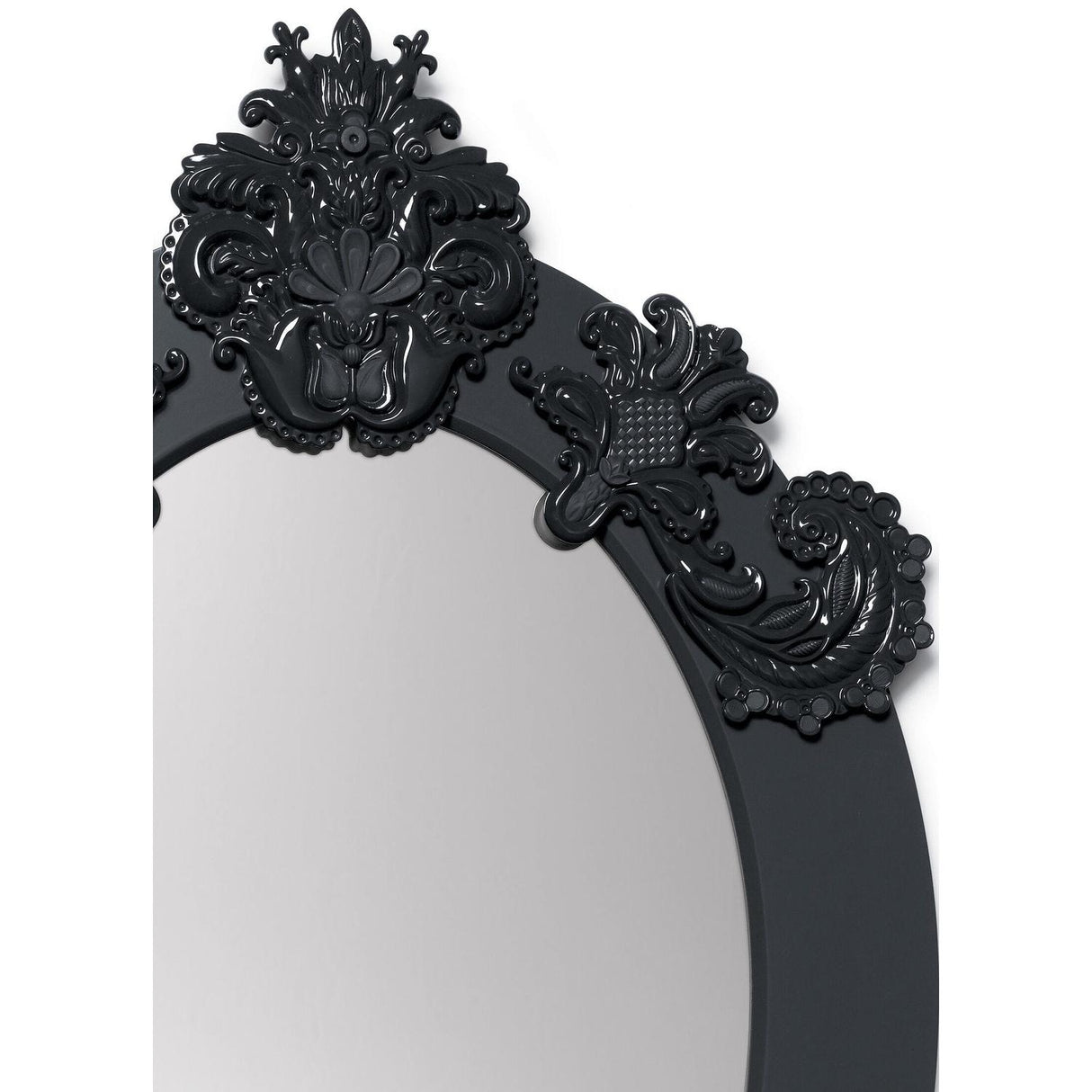 Lladró Specchio da Parete Ovale Nero Edizione Limitata 93x58cm Porcellana