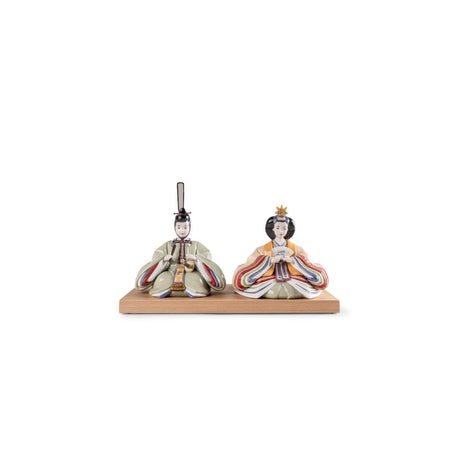 Lladró Scultura Hina Dolls Verde Giallo Serie Limitata 25x41cm Porcellana