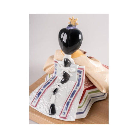 Lladró Scultura Hina Dolls Verde Giallo Serie Limitata 25x41cm Porcellana