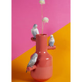 Lladró Vaso Parrot Parade Rosso Corallo 41x25cm Porcellana