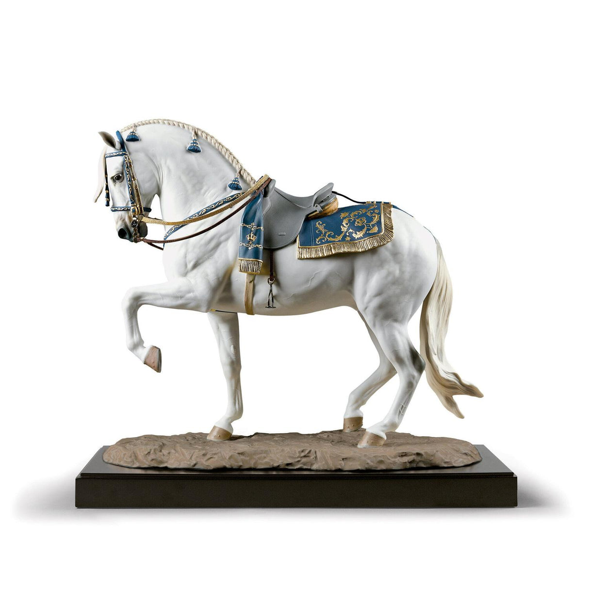 Lladró Scultura Pura Razza Spagnolo Cavallo Edizione Limitata 44x50cm Porcellana