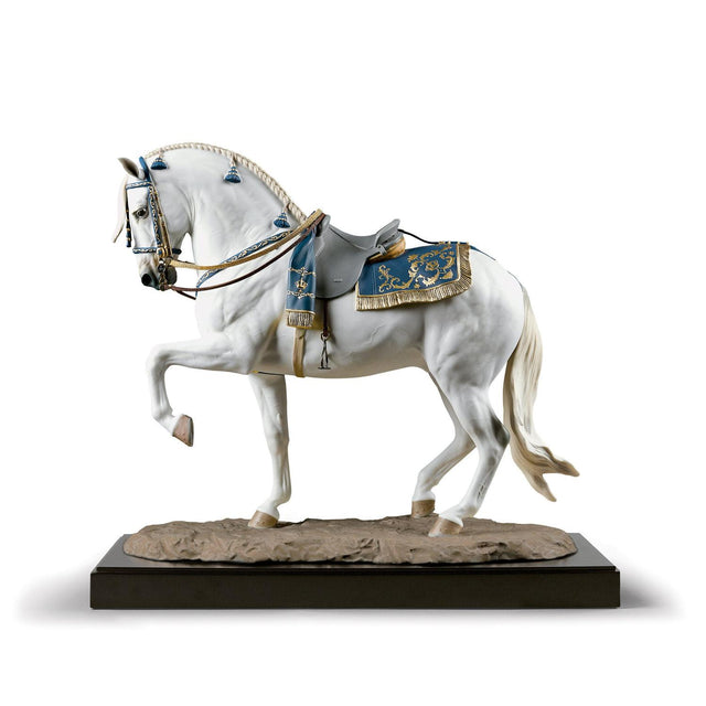 Lladró Scultura Pura Razza Spagnolo Cavallo Edizione Limitata 44x50cm Porcellana