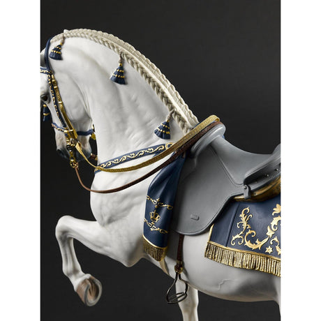 Lladró Scultura Pura Razza Spagnolo Cavallo Edizione Limitata 44x50cm Porcellana