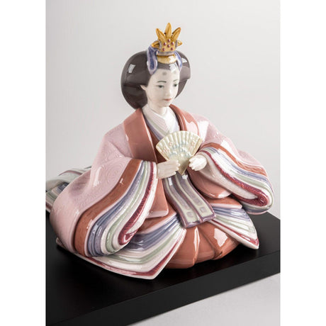 Lladró Figurina Hina Dolls Beige e Rosa 26x41cm Porcellana