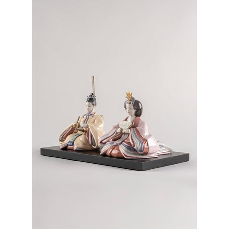 Lladró Figurina Hina Dolls Beige e Rosa 26x41cm Porcellana