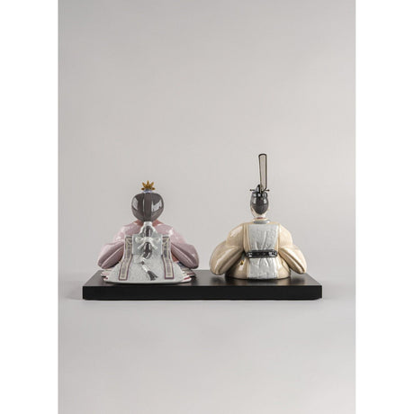 Lladró Figurina Hina Dolls Beige e Rosa 26x41cm Porcellana
