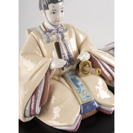 Lladró Figurina Hina Dolls Beige e Rosa 26x41cm Porcellana