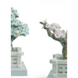 Lladró Figurina Vasi da Fiore Mandarino e Ciliegio 15x20cm Porcellana