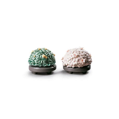 Lladró Figurina Vasi di Fiori Giapponesi Arancio e Ciliegio 8x18cm Porcellana