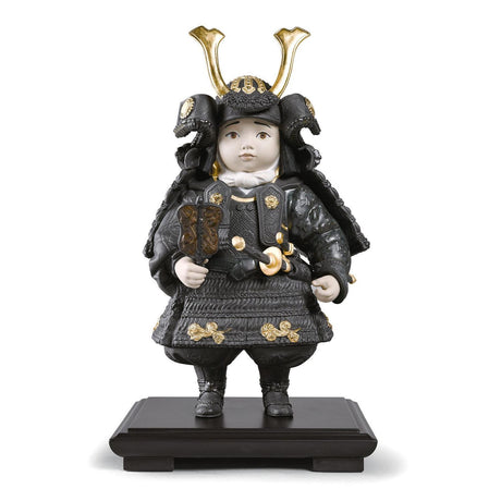 Lladró Figurina Bambino Samurai Lustro Oro 36x20cm Porcellana