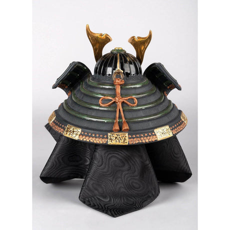 Lladró Figura Elmetto Samurai Arancione 35x35cm Porcellana