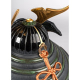 LLADRO' Figura Elmetto Samurai Arancione 35x35cm Porcellana