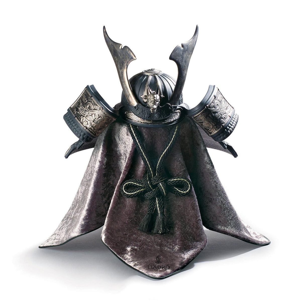 Lladró Figurina Elmetto Samurai Drago Lustro Argento 35x20cm Porcellana