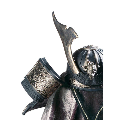 Lladró Figurina Elmetto Samurai Drago Lustro Argento 35x20cm Porcellana