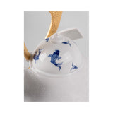 Lladró Scultura Elmetto Samurai Carpe Koï Blu Serie Limitata 25x21cm Porcellana