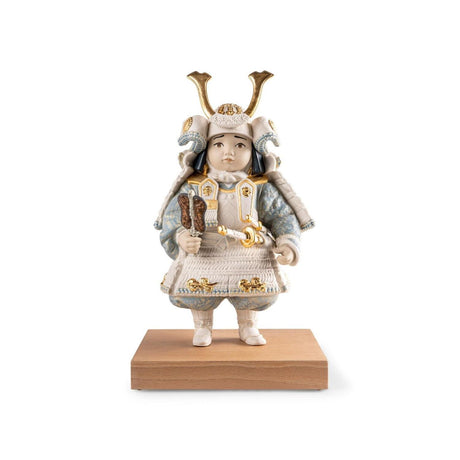 Lladró Scultura Bambino Samurai Bianco Serie Limitata 36x21cm Porcellana