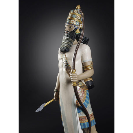 Lladró Scultura Arciere Assiro Serie Limitata 96x31cm Porcellana