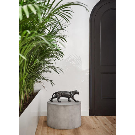 Lladró Scultura Pantera Nero Glassare 19x50cm Porcellana