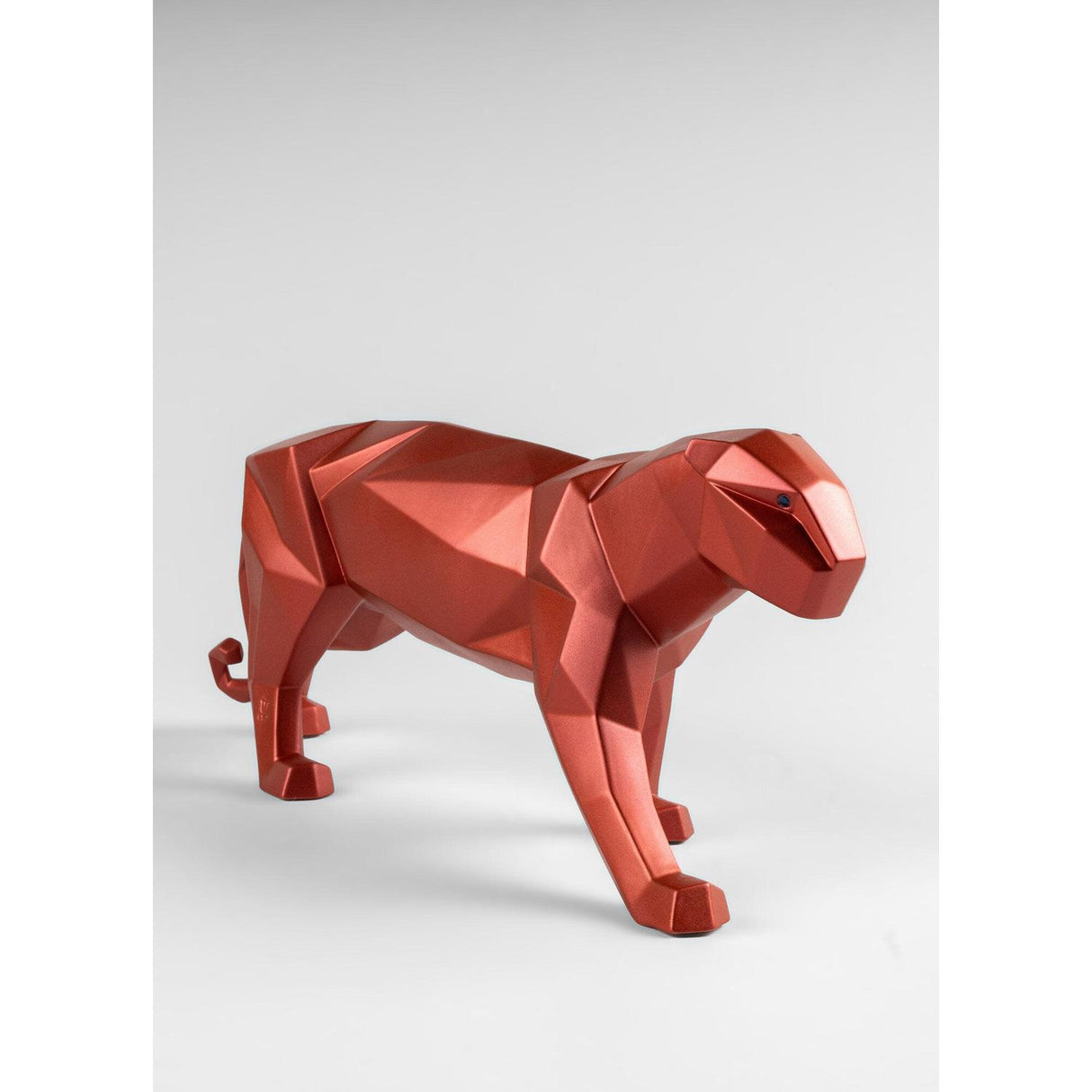 Lladró Scultura Pantera Rosso Metallizzato 19x50cm Porcellana
