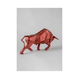 Lladró Scultura Toro Rosso Metallizzato 24x50cm Porcellana