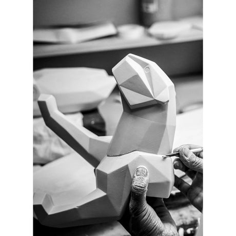 Lladró Scultura Pantera Corallo Opaco 19x50cm Porcellana