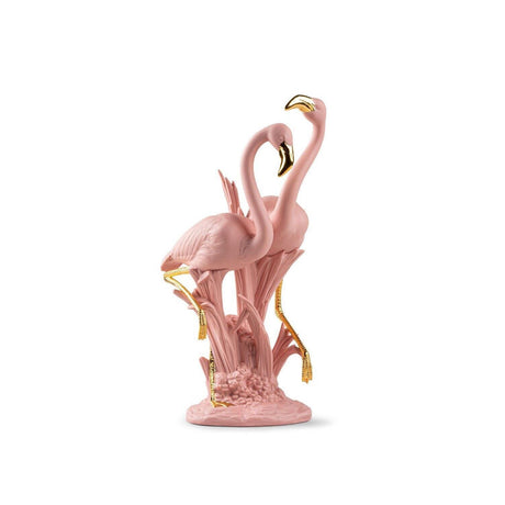 Lladró Scultura Fenicotteri Rosa 33x15cm Porcellana