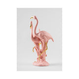 Lladró Scultura Fenicotteri Rosa 33x15cm Porcellana