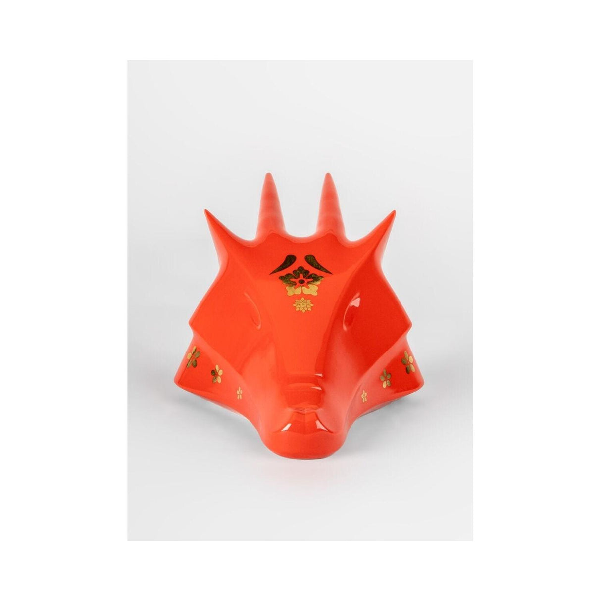 Lladró Scultura Il Drago Rosso Oro 13x16cm Porcellana