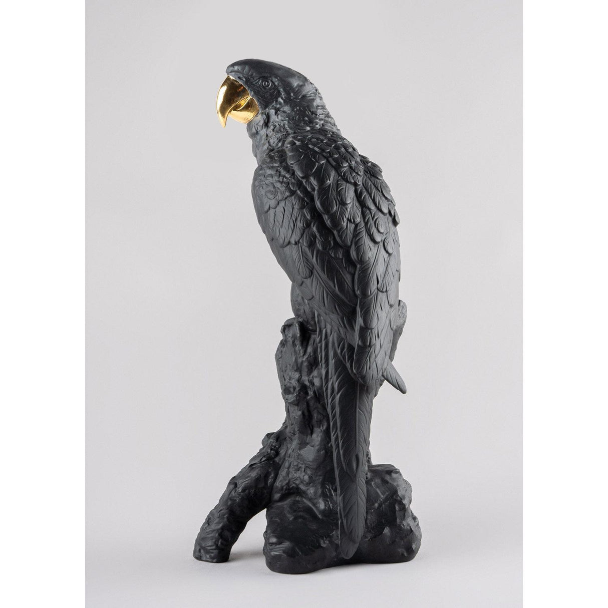 LLADRO' Scultura Ara Nero e Oro Serie Limitata 45x22cm Porcellana