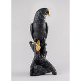 LLADRO' Scultura Ara Nero e Oro Serie Limitata 45x22cm Porcellana
