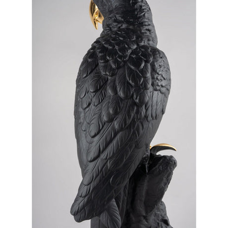 Lladró Scultura Ara Nero e Oro Serie Limitata 45x22cm Porcellana