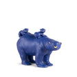 Lladró Scultura Mamma Orsa e I Suoi Piccoli Azzurro Oro Serie Limitata 25x39cm Porcellana