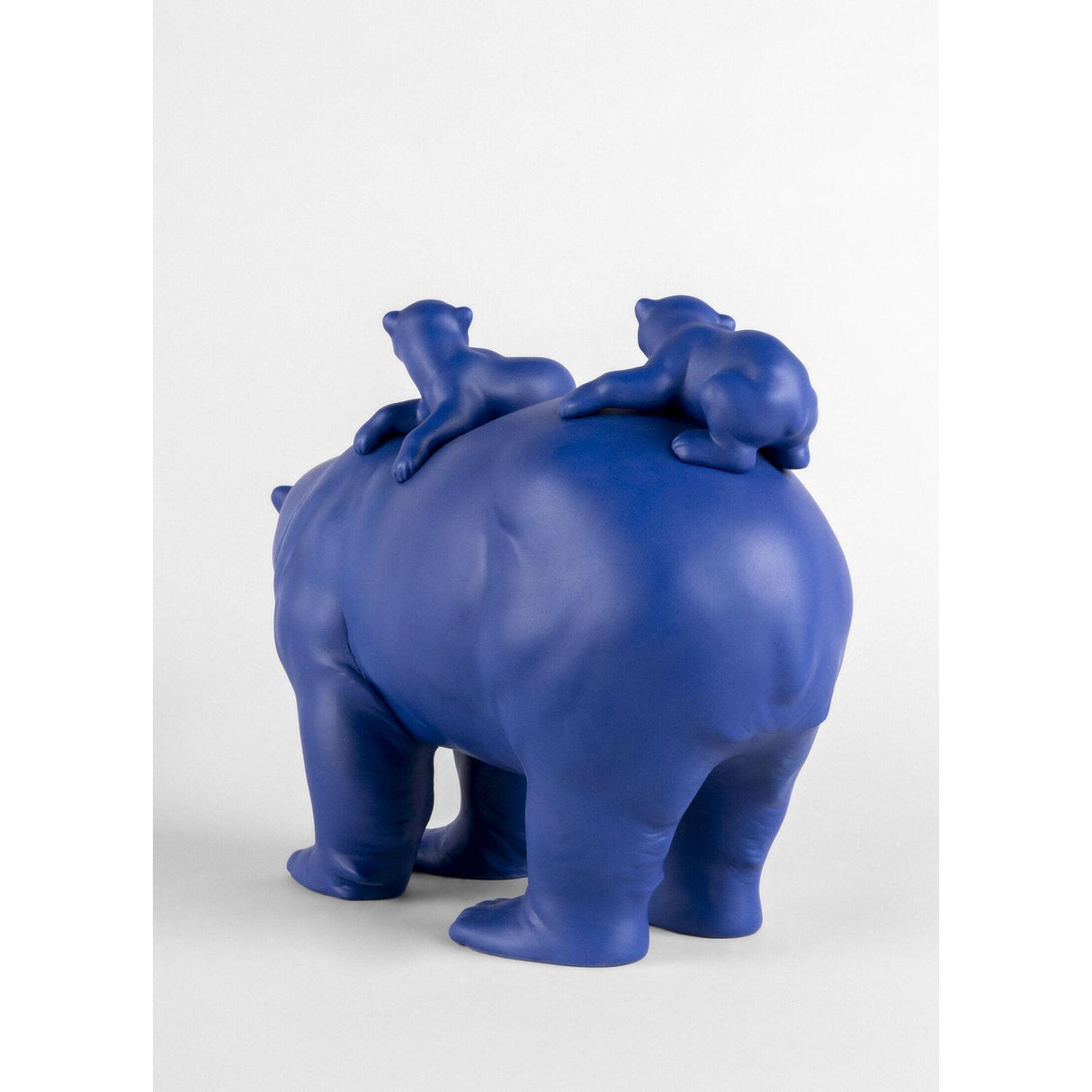Lladró Scultura Mamma Orsa e I Suoi Piccoli Azzurro Oro Serie Limitata 25x39cm Porcellana