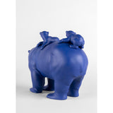 Lladró Scultura Mamma Orsa e I Suoi Piccoli Azzurro Oro Serie Limitata 25x39cm Porcellana