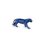 Lladró Scultura Pantera Azzurro Opaco 19x50cm Porcellana