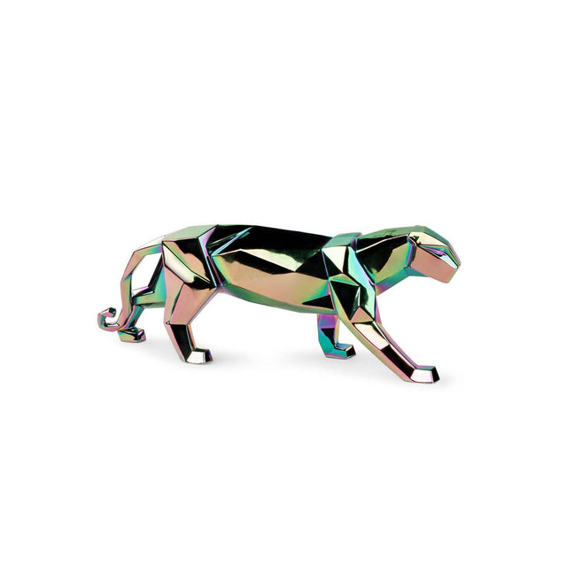Lladró Scultura Pantera Iridescente 19x50cm Porcellana