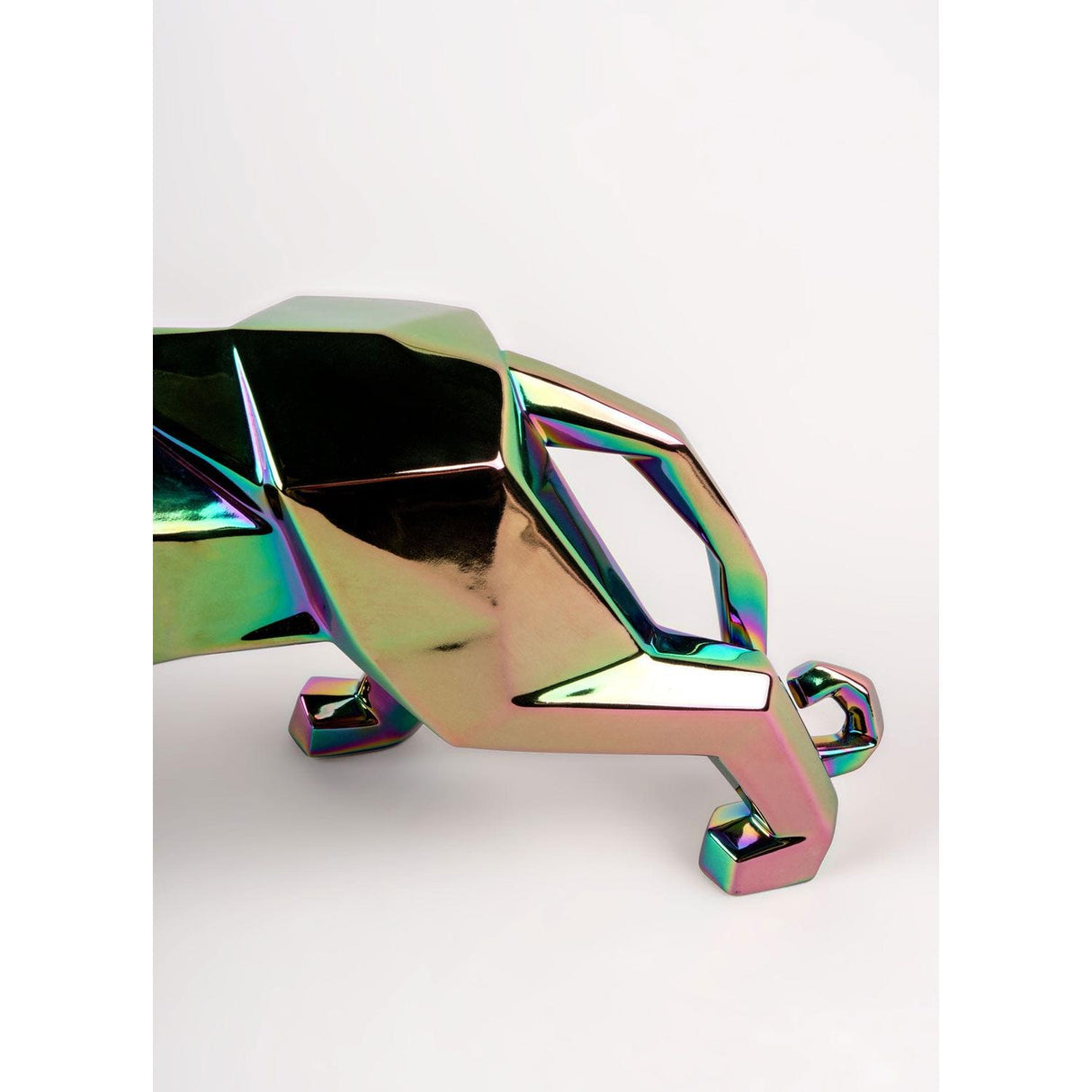 Lladró Scultura Pantera Iridescente 19x50cm Porcellana