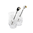 Lladró Set 2 Bicchieri Alti + 2Miscelatori Tucano Dorato Lucido 20x18cm Porcellana