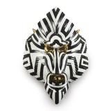 Lladró Maschera Mandrillo Nero Oro 44x31cm Porcellana