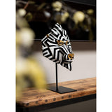 Lladró Maschera Mandrillo Nero Oro 44x31cm Porcellana