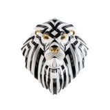 Lladró Maschera di Leone Nero Oro 60x38cm Porcellana