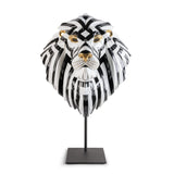 Lladró Maschera di Leone Nero Oro 60x38cm Porcellana