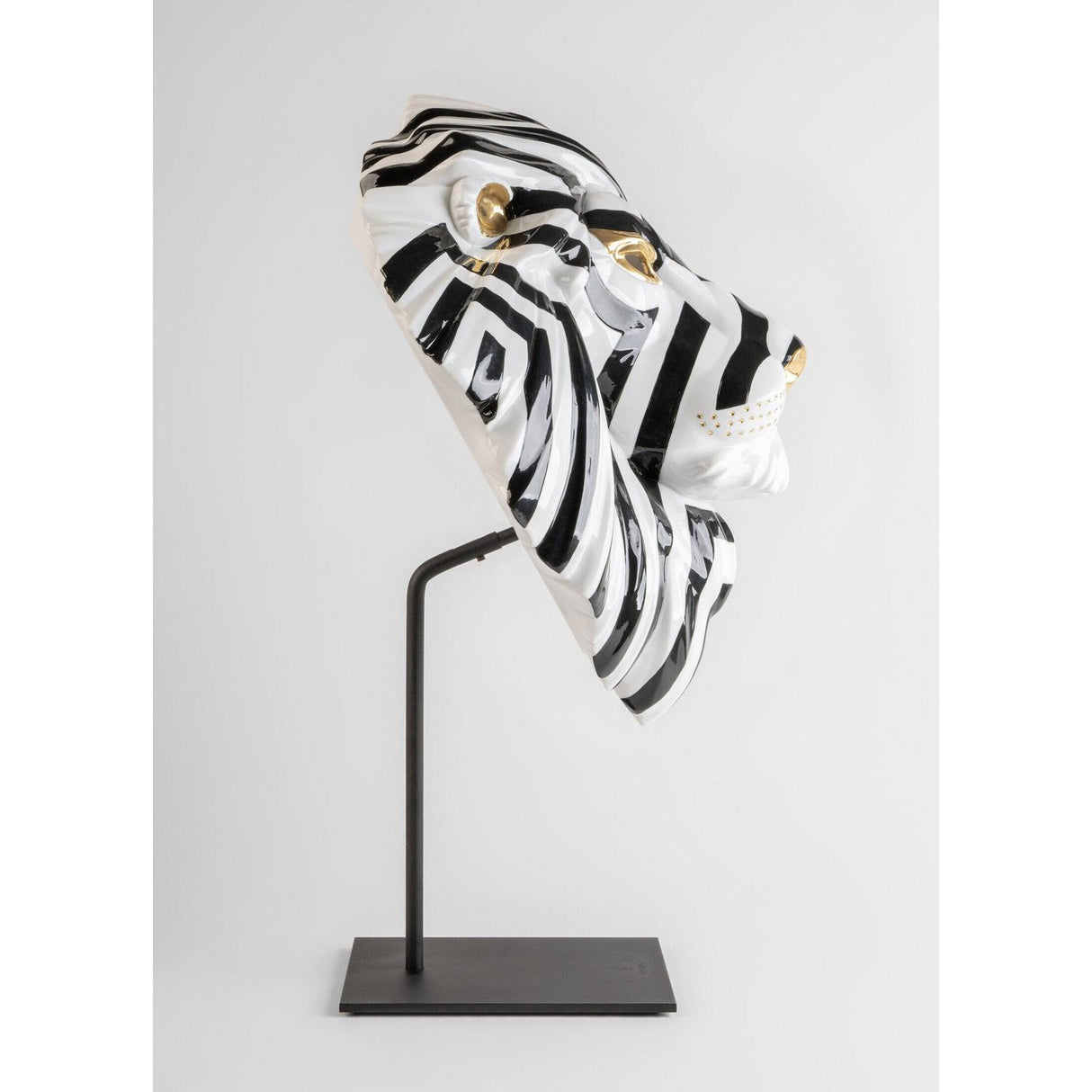 Lladró Maschera di Leone Nero Oro 60x38cm Porcellana