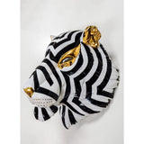 Lladró Maschera Tigre Nero Oro 38x30cm Porcellana
