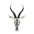 Lladró Maschera Antilope Nero Oro 57x39cm Porcellana