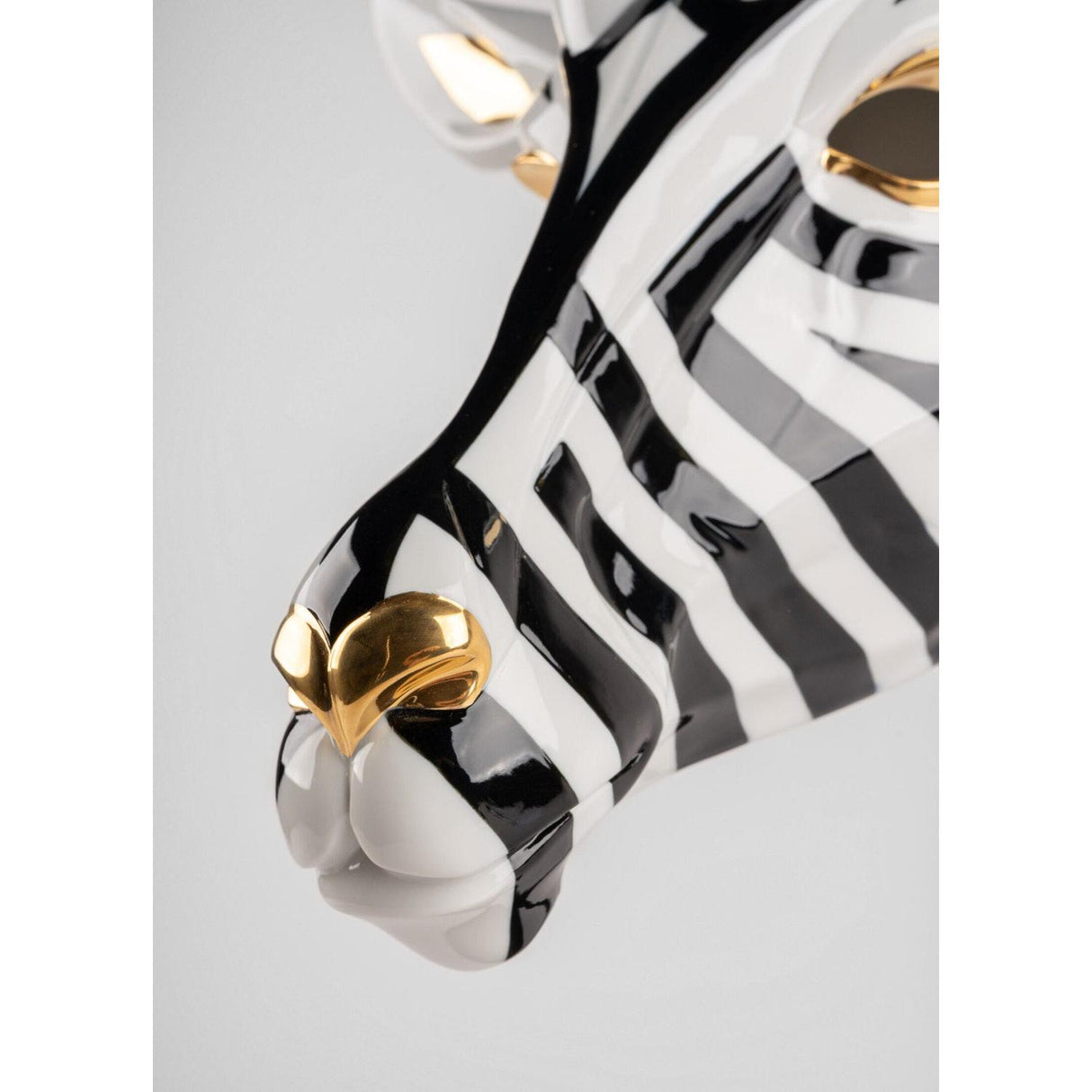 Lladró Maschera Antilope Nero Oro 57x39cm Porcellana